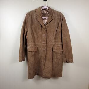 Cuia Nuage Suede Leather Long Length Jacket Size L